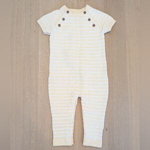 Janie and Jack Yellow Striped Baby Romper